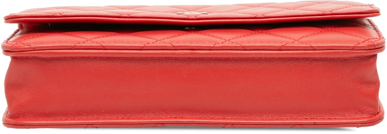 Chanel CC Quilted Lambskin Wallet on Chain Rood
