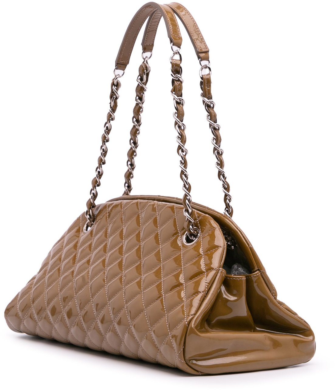 Chanel Medium Patent Just Mademoiselle Shoulder Bag Bruin
