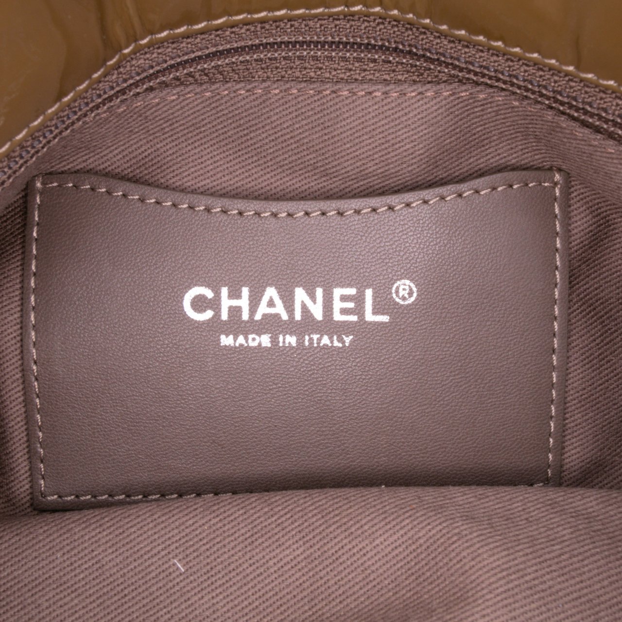 Chanel Medium Patent Just Mademoiselle Shoulder Bag Bruin