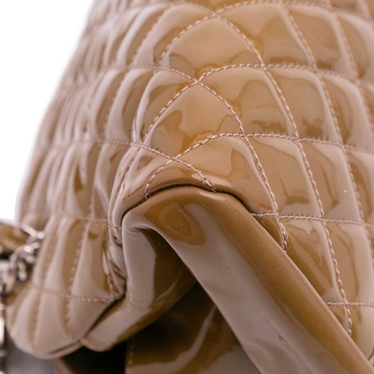 Chanel Medium Patent Just Mademoiselle Shoulder Bag Bruin