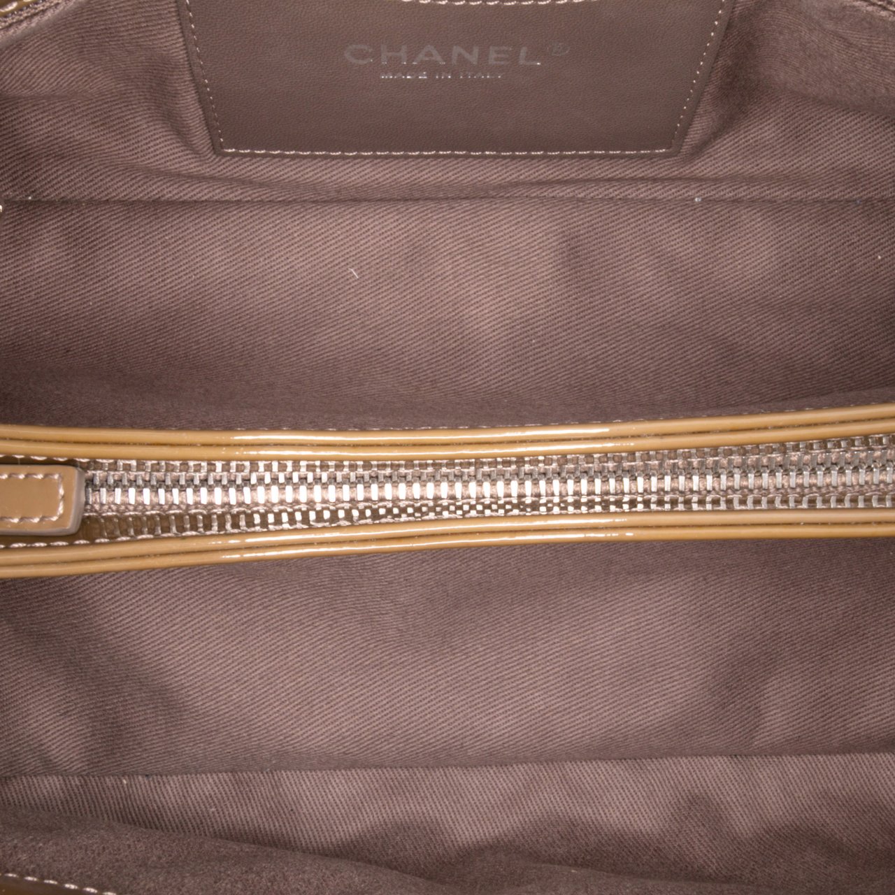 Chanel Medium Patent Just Mademoiselle Shoulder Bag Bruin