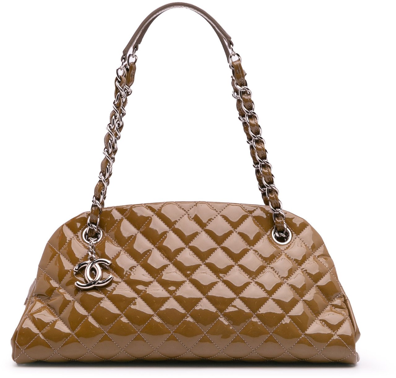 Chanel Medium Patent Just Mademoiselle Shoulder Bag Bruin
