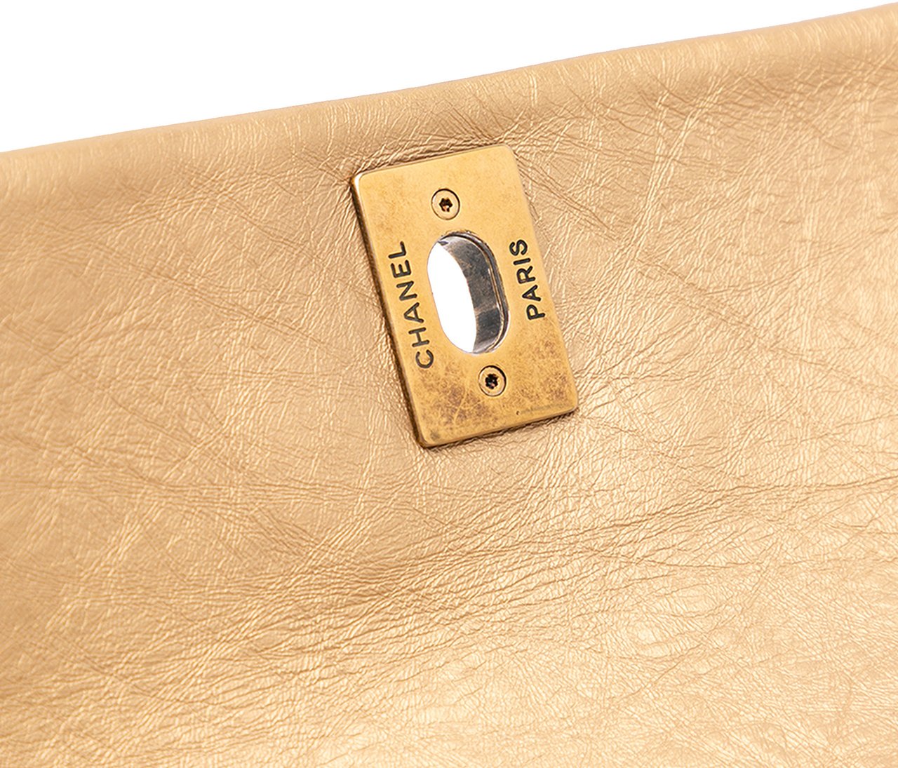 Chanel Medium Quilted Aged Calfskin Pondichery Flap Goud