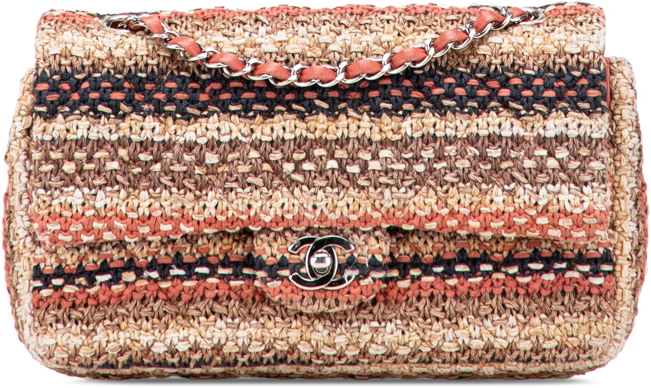 Chanel Medium Classic Tweed Double Flap Bruin