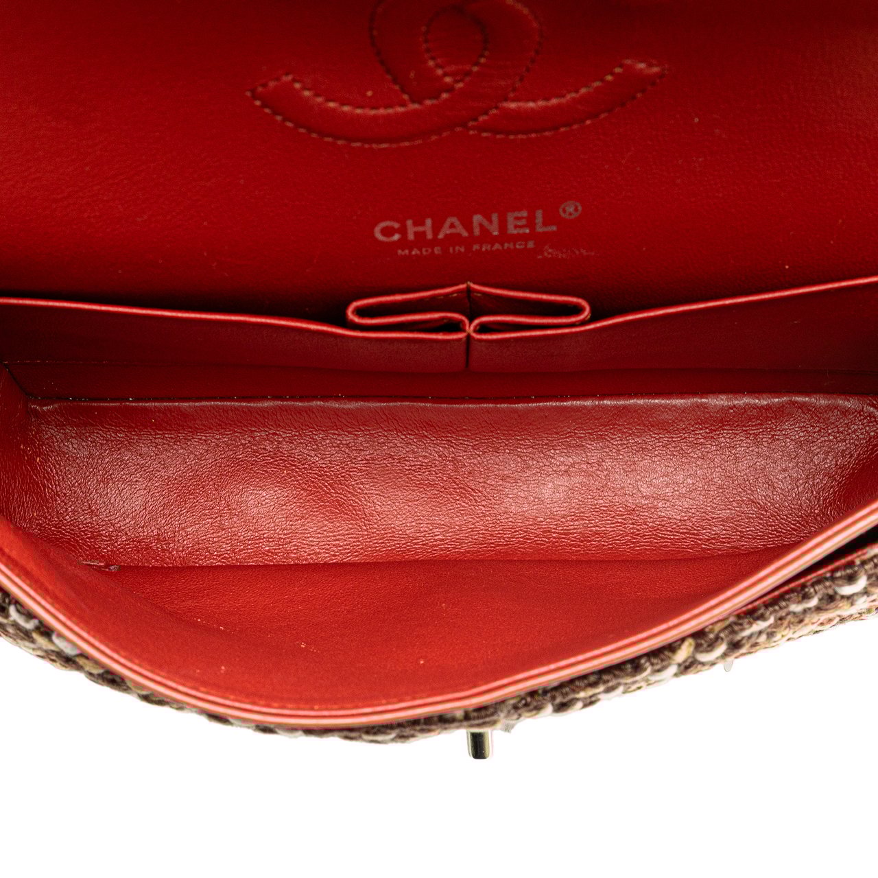 Chanel Medium Classic Tweed Double Flap Bruin