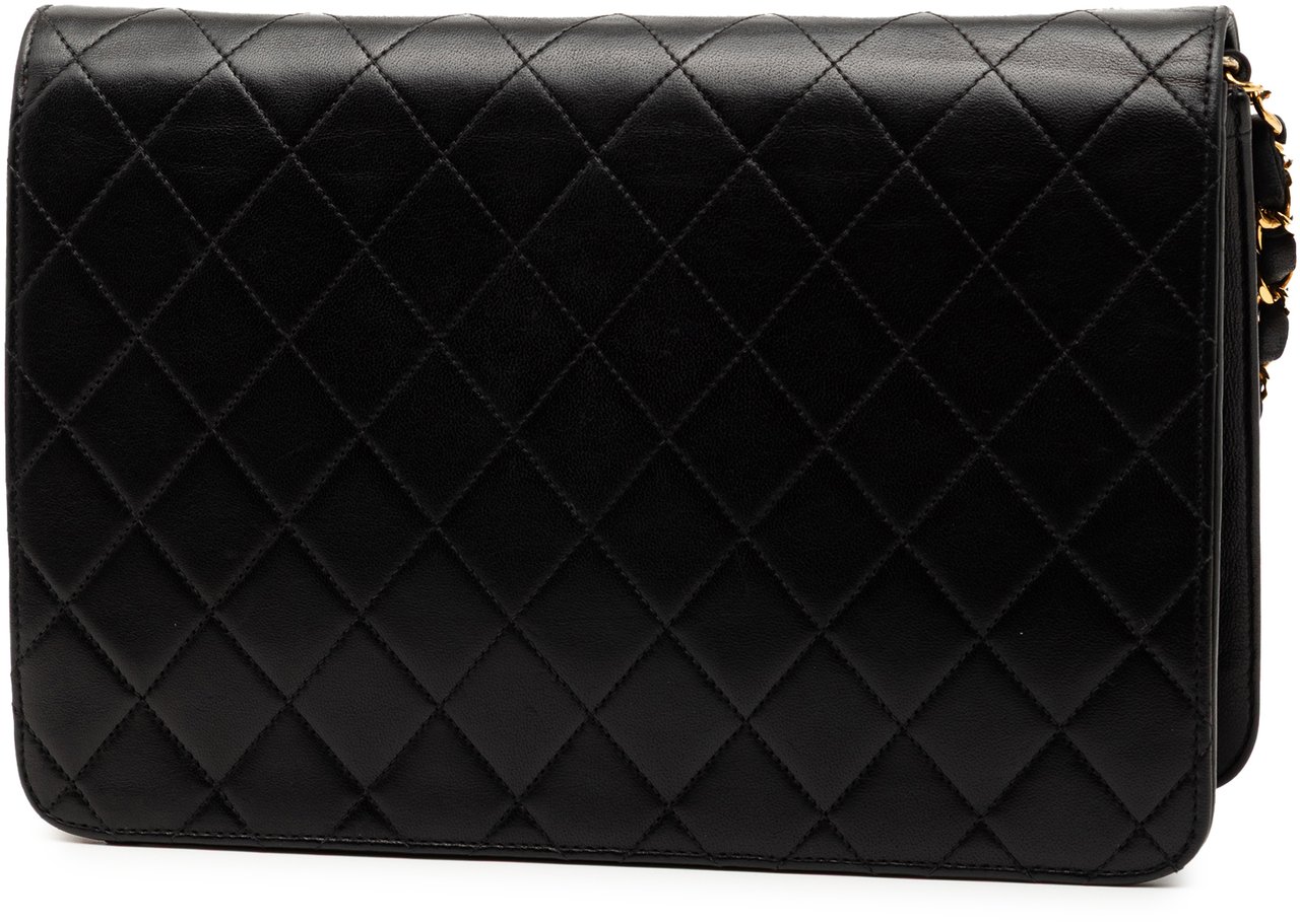 Chanel CC Quilted Lambskin Single Flap Zwart