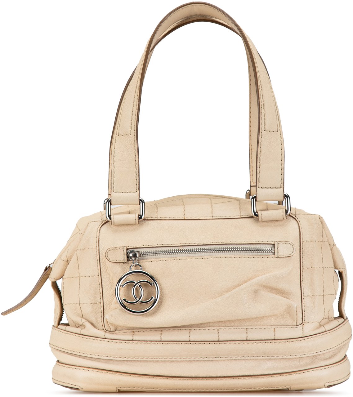 Chanel Goatskin Square Stitch Essential Bowler Bruin