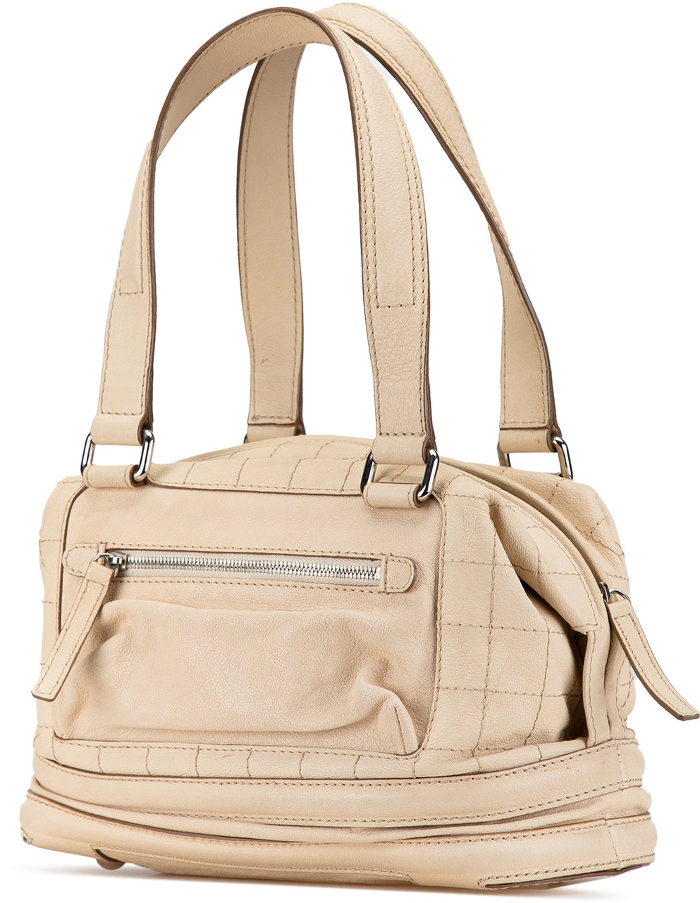 Chanel Goatskin Square Stitch Essential Bowler Bruin