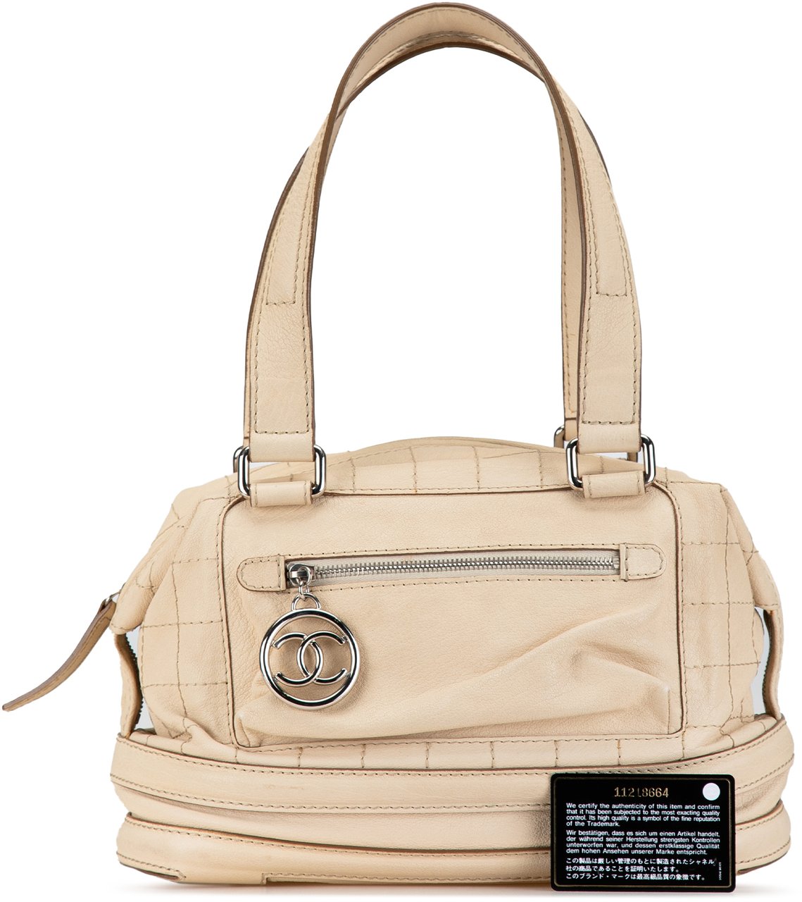 Chanel Goatskin Square Stitch Essential Bowler Bruin