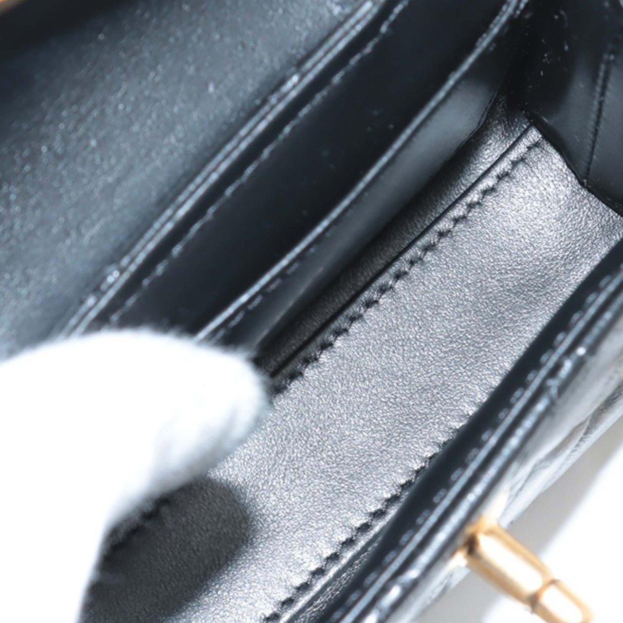 Chanel Mini Nano Aged Calfskin Kelly Shopper Bag Zwart