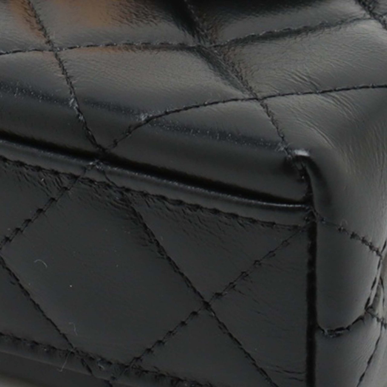 Chanel Mini Nano Aged Calfskin Kelly Shopper Bag Zwart