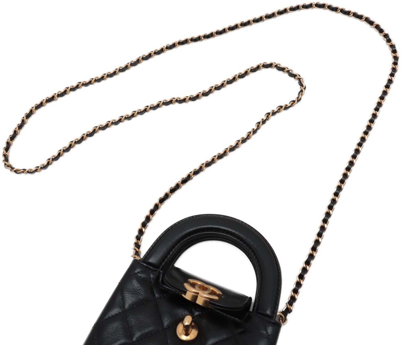 Chanel Mini Nano Aged Calfskin Kelly Shopper Bag Zwart