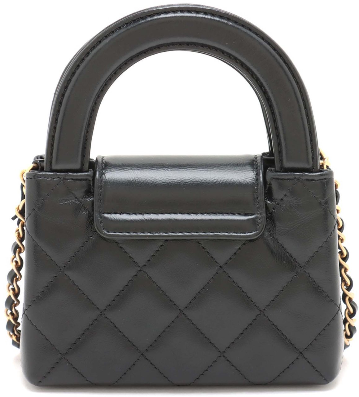 Chanel Mini Nano Aged Calfskin Kelly Shopper Bag Zwart