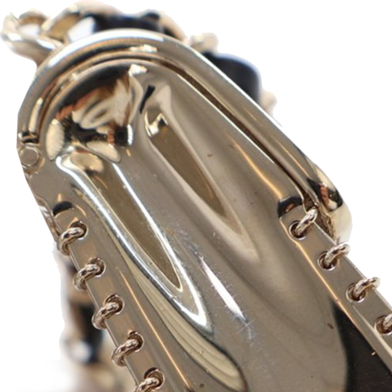 Chanel Leather and Gold Plated Classic Flap Bag Pendant Necklace Goud