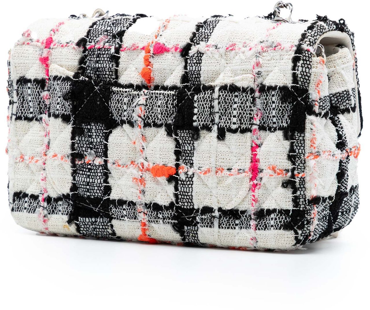 Chanel Mini Rectangular Classic Tweed Check Single Flap Wit