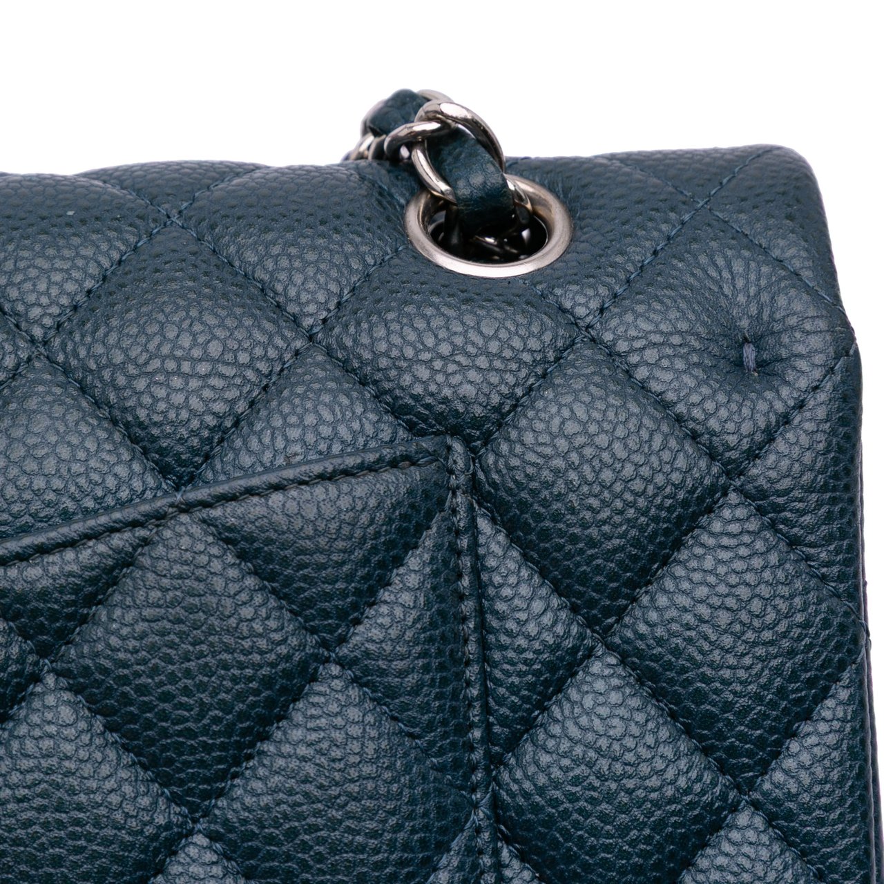 Chanel Medium Classic Caviar Double Flap Blauw