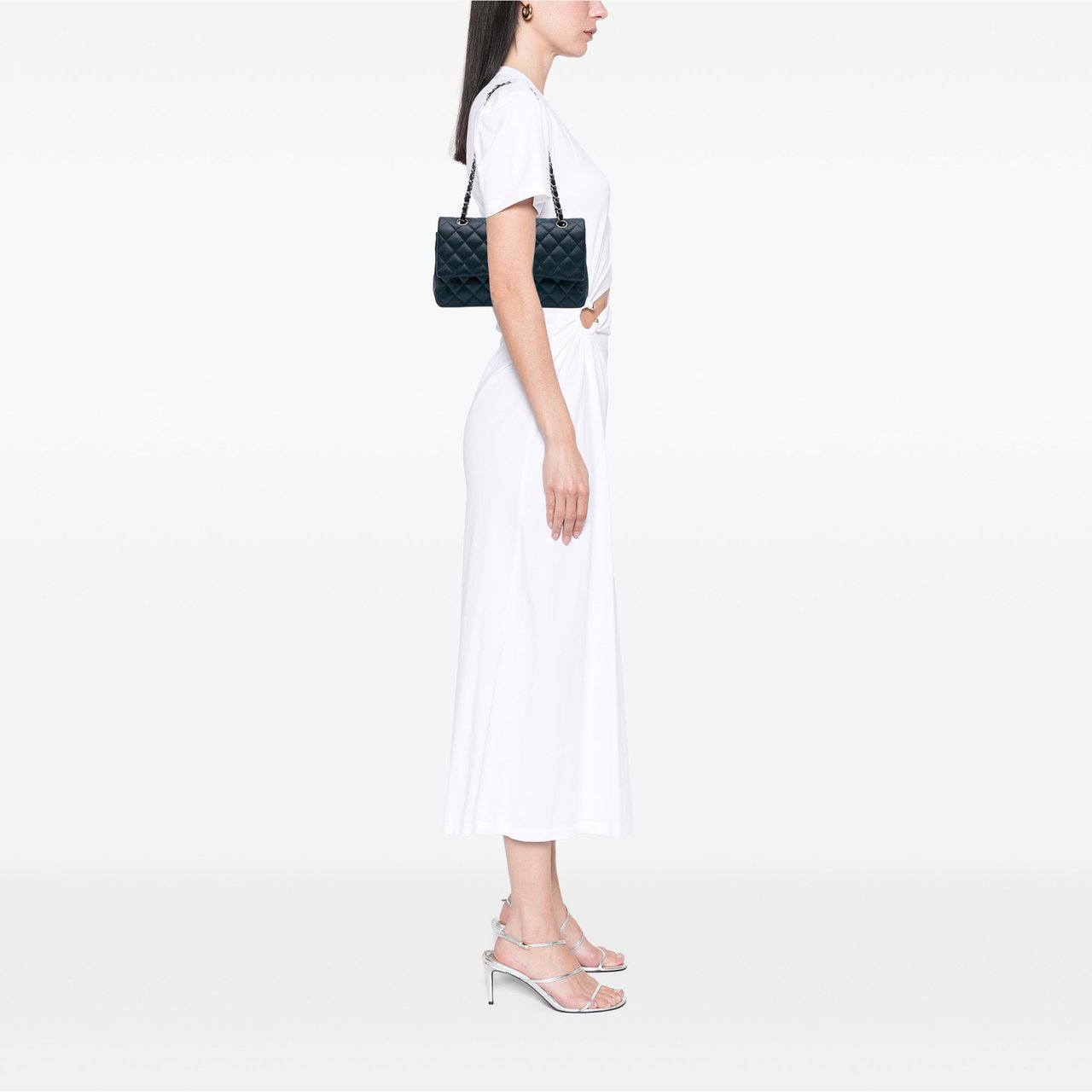 Chanel Medium Classic Caviar Double Flap Blauw