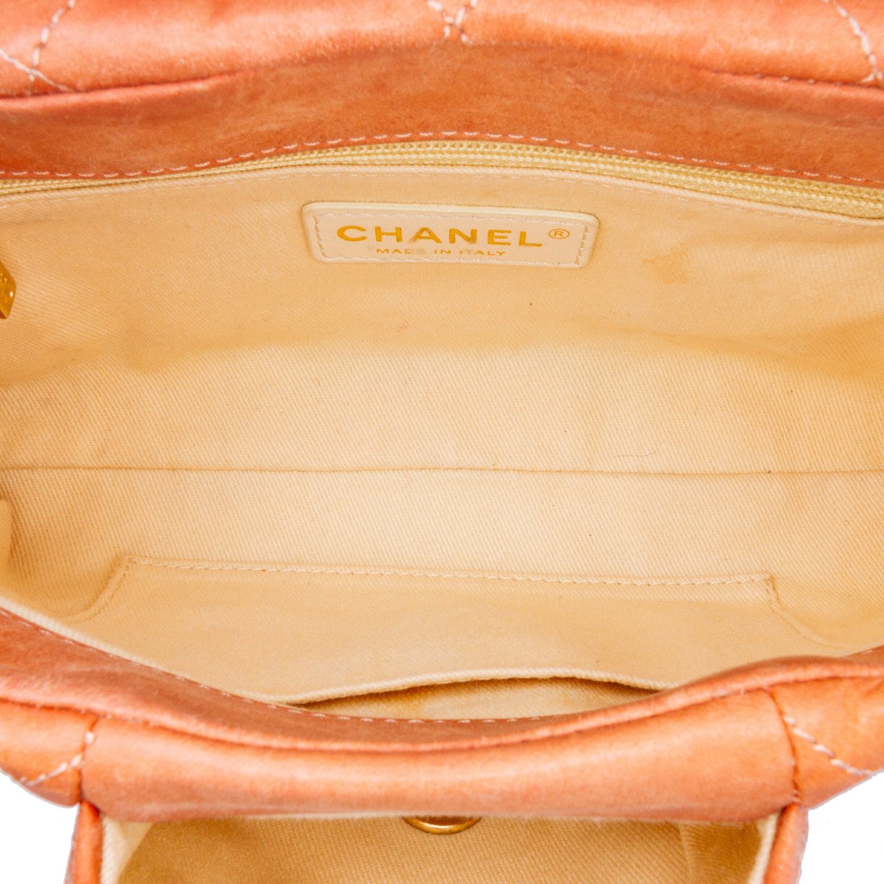 Chanel Small Aged Calfskin Chic Quilt Flap Oranje