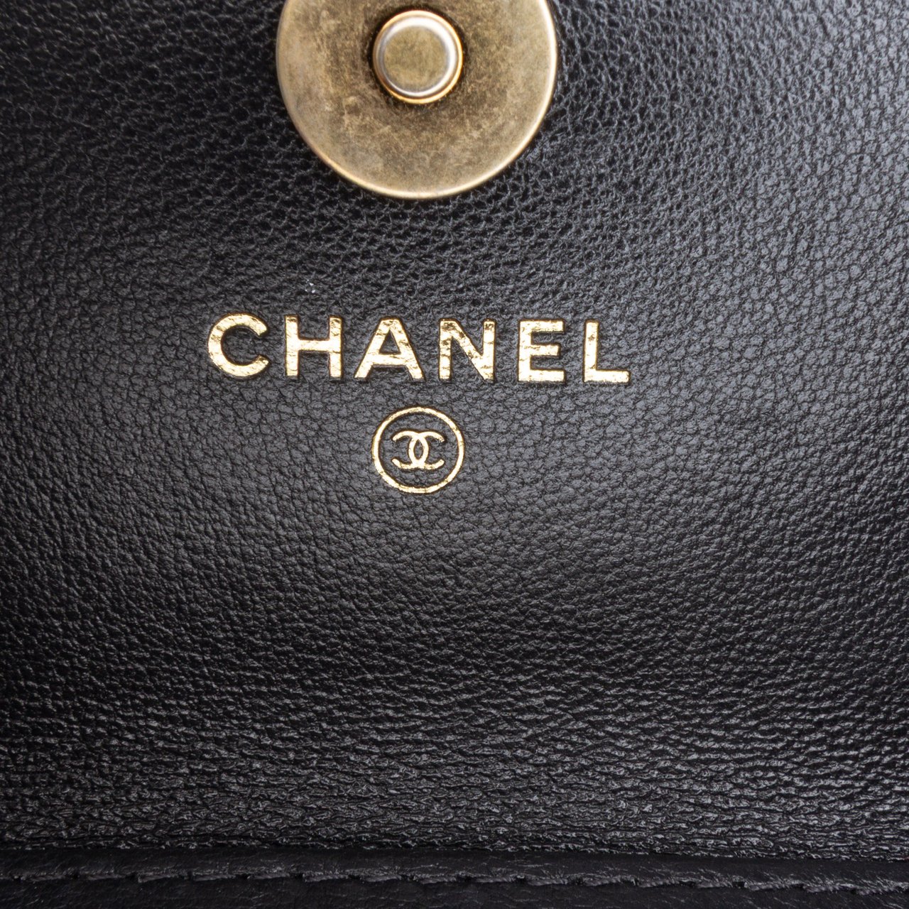Chanel Lambskin 19 Flap Coin Purse With Chain Zwart