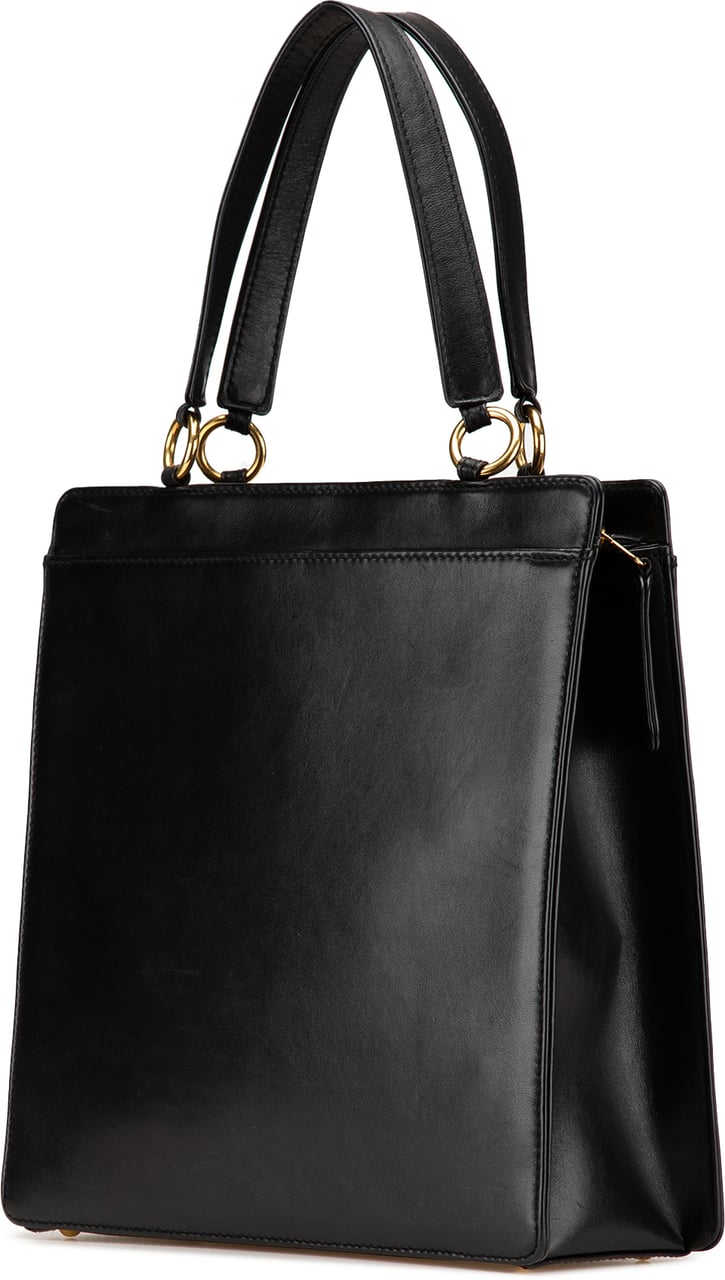 Chanel Lambskin Logo Tote Zwart