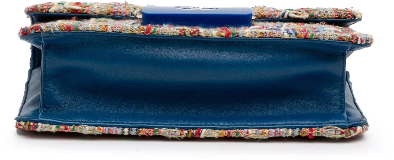 Chanel Mini Quilted Tweed Beauty Lock Flap Blauw