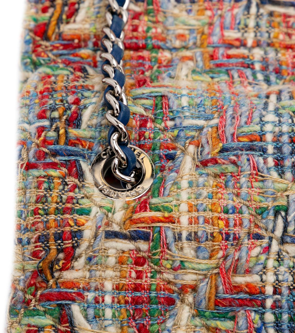 Chanel Mini Quilted Tweed Beauty Lock Flap Blauw