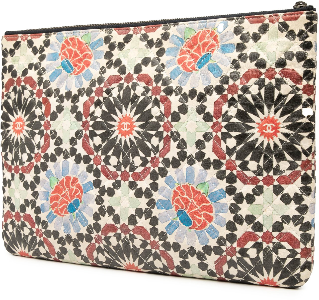 Chanel Paris Dubai Large Printed Lambskin Cosmetic Case Divers