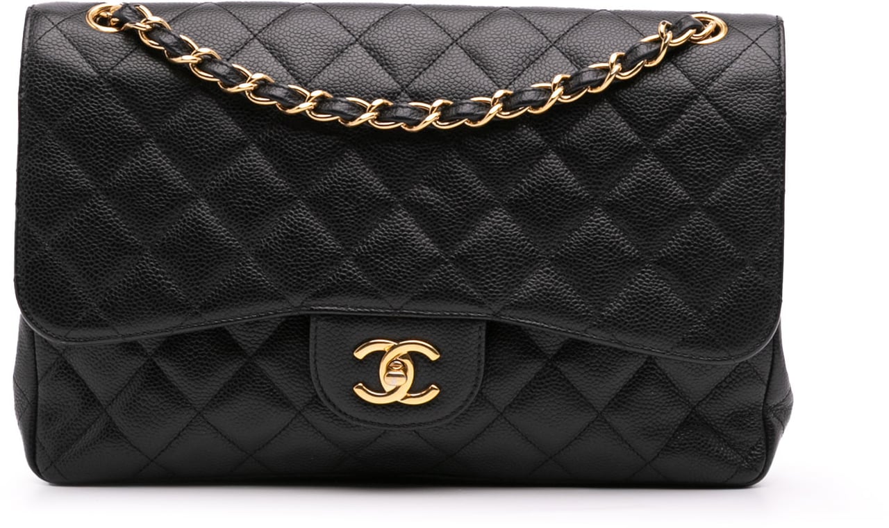 Chanel Jumbo Classic Caviar Double Flap Zwart