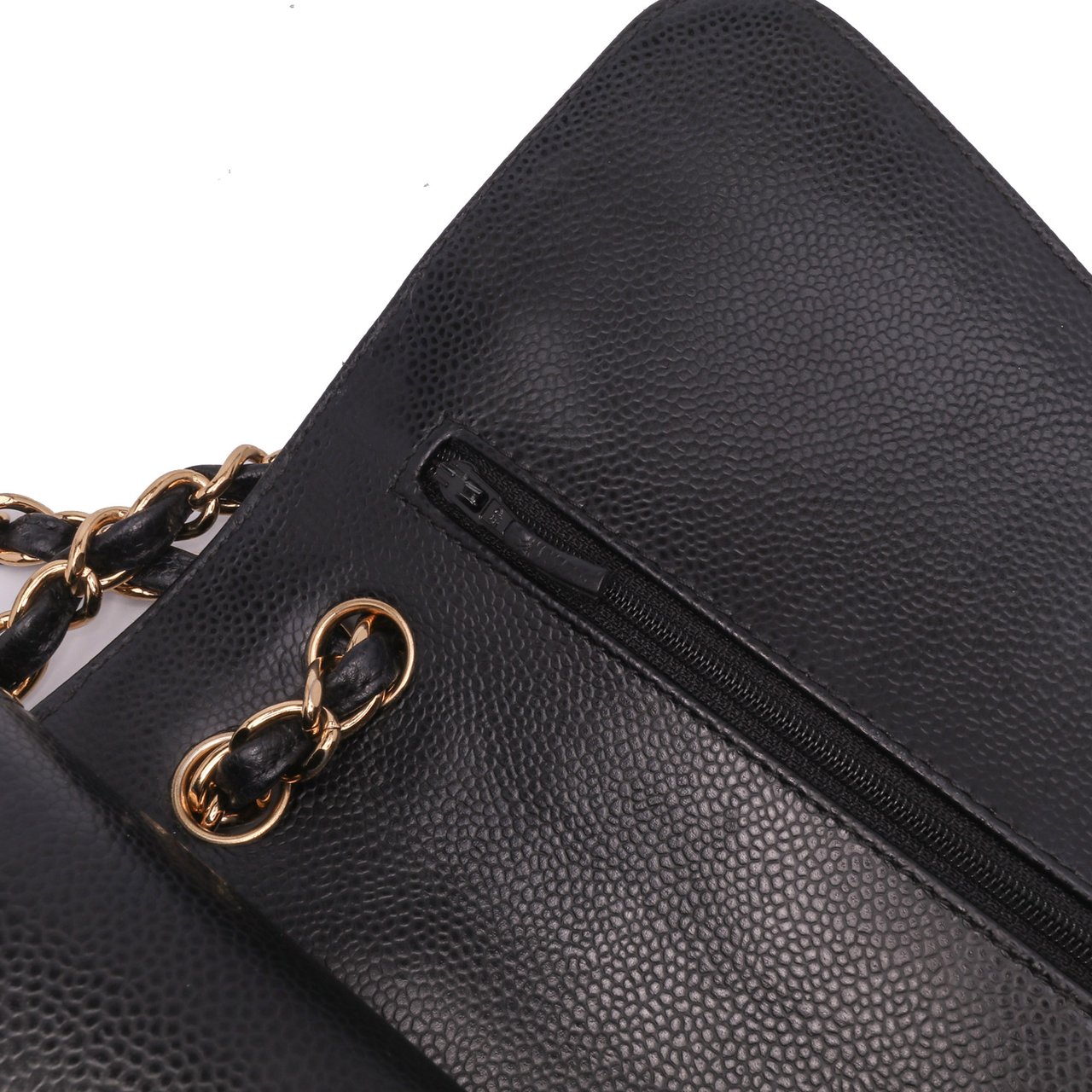 Chanel Jumbo Classic Caviar Double Flap Zwart