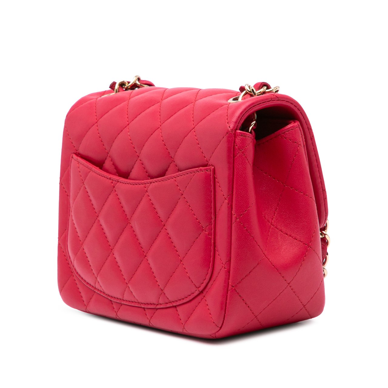Chanel Mini Square Classic Lambskin Single Flap Roze