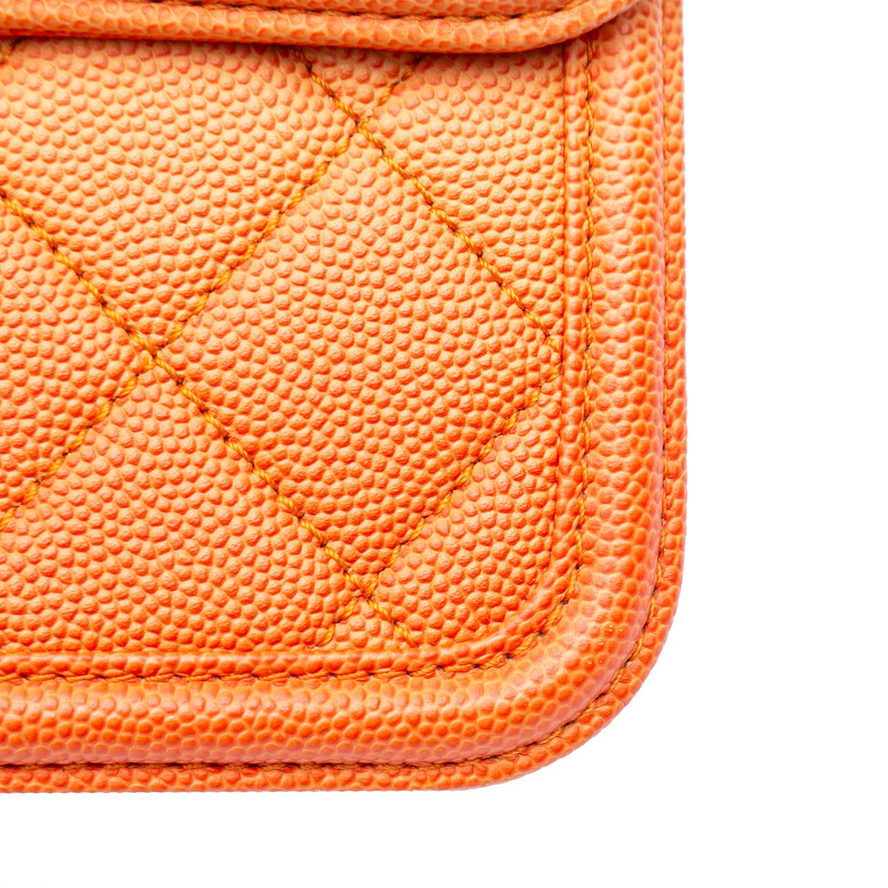 Chanel Small Quilted Caviar Sunset On The Sea Flap Oranje