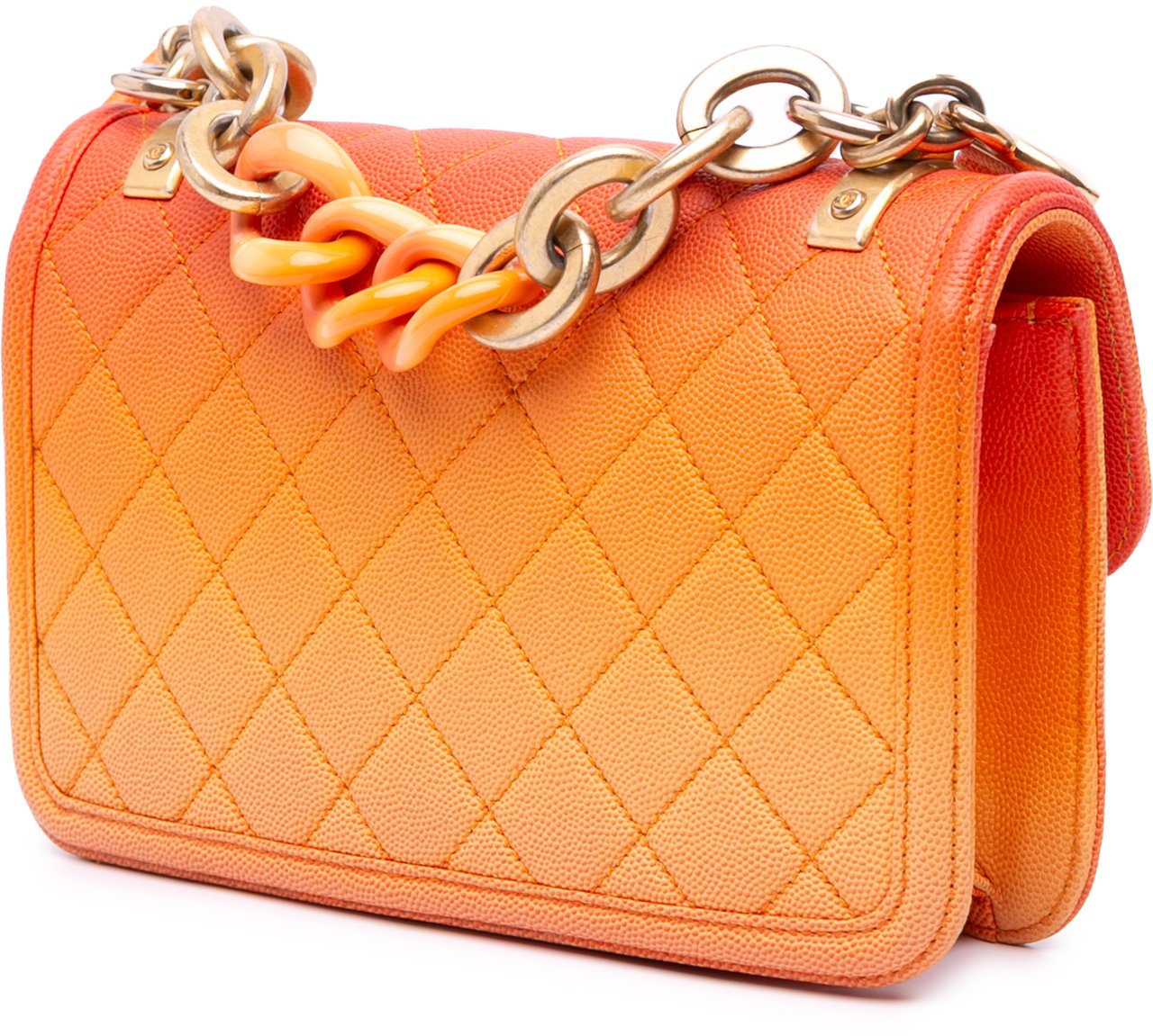 Chanel Small Quilted Caviar Sunset On The Sea Flap Oranje