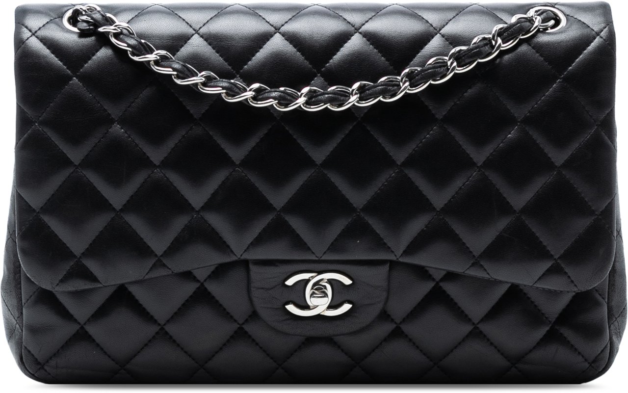 Chanel Jumbo Classic Lambskin Double Flap Zwart