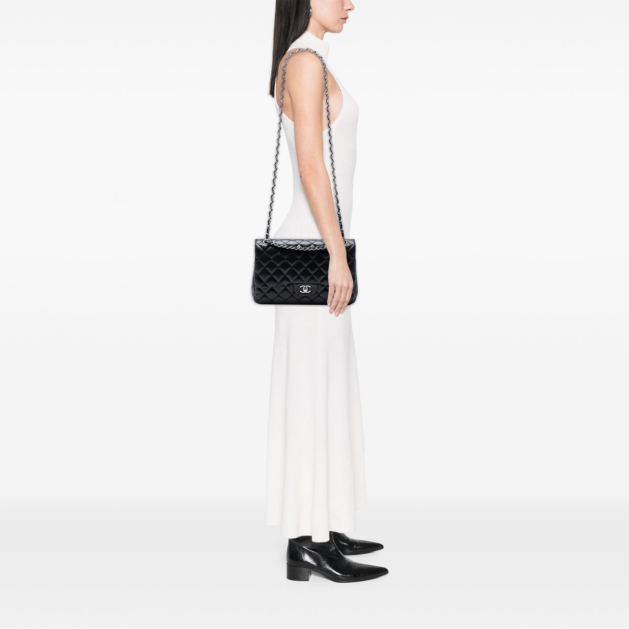 Chanel Jumbo Classic Lambskin Double Flap Zwart