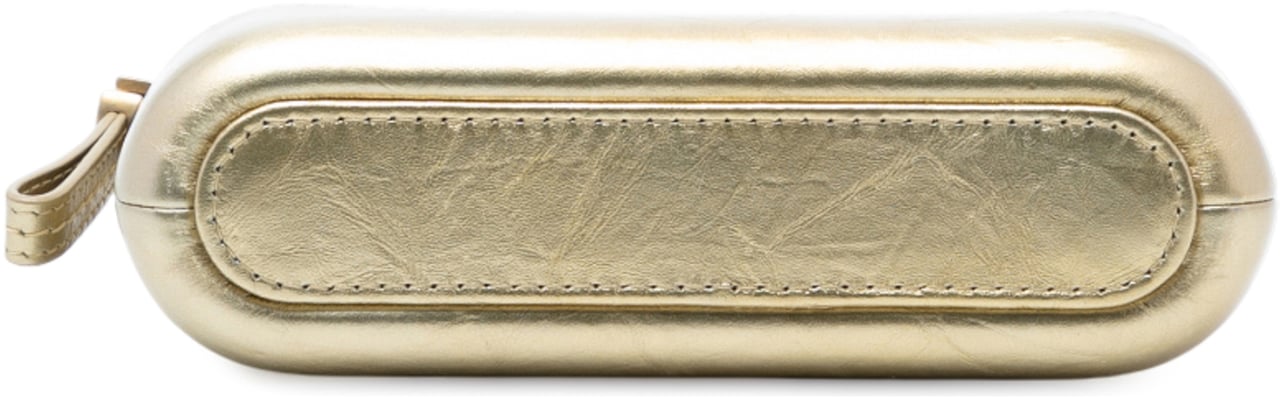 Chanel Quilted Metallic Aged Calfskin Gabrielle Clutch With Chain Goud