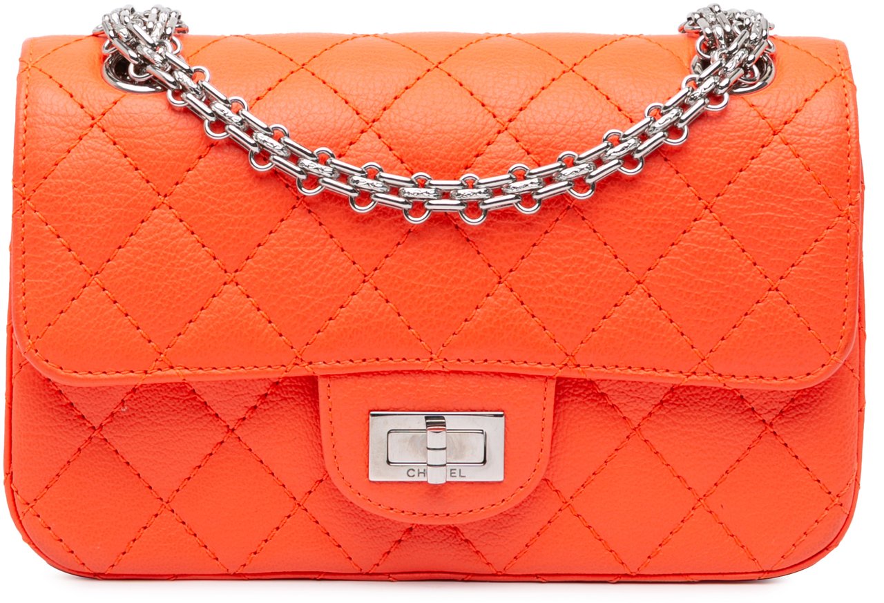 Chanel Mini Reissue 2.55 Quilted Goatskin Flap Oranje