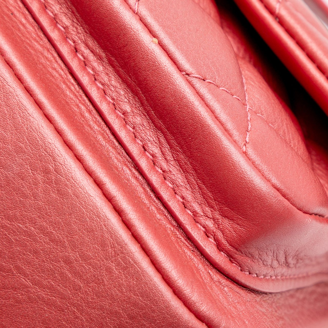 Chanel Quilted Metallic Calfskin Top Handle Flap Roze