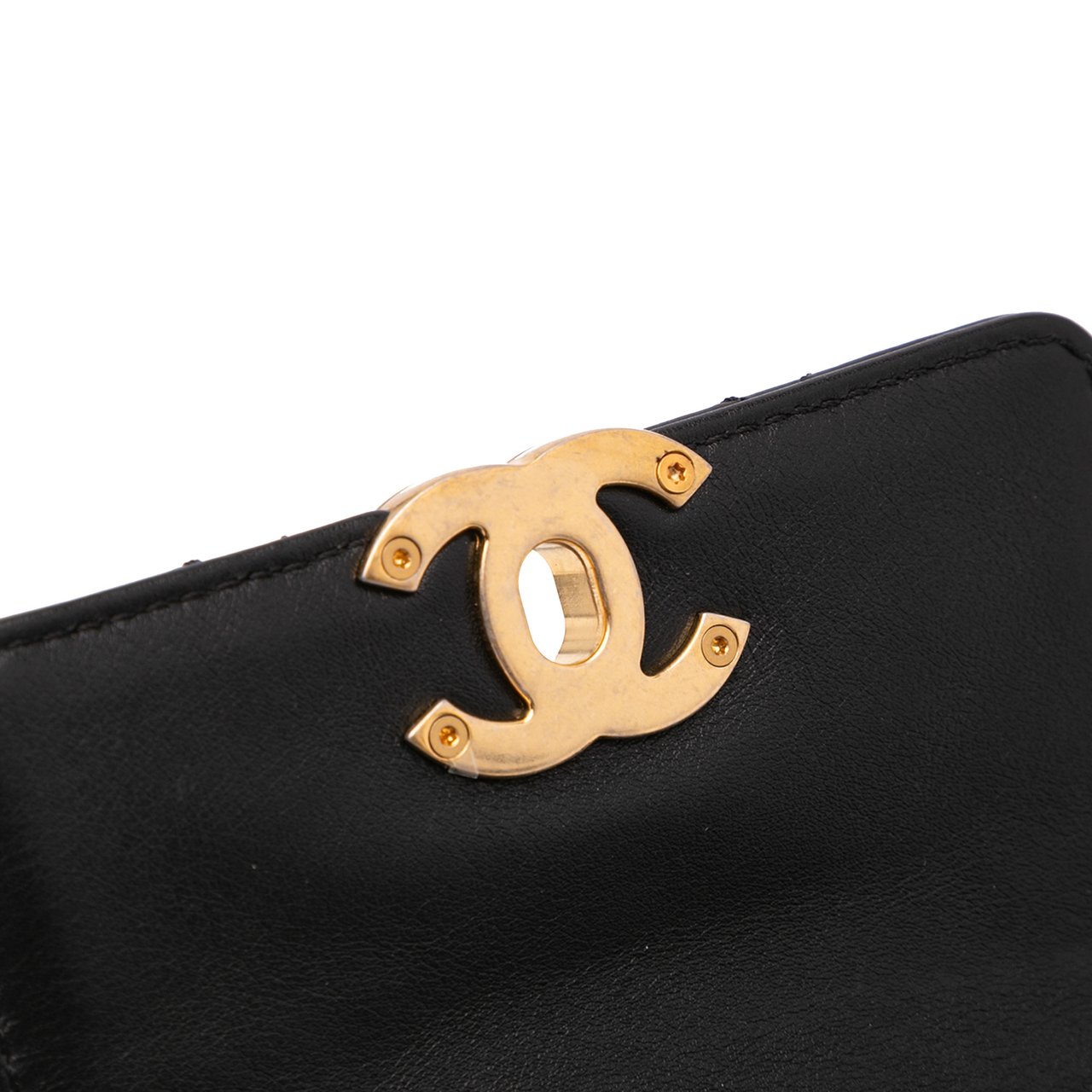 Chanel Mini Quilted Calfskin Framing Chain Flap Zwart