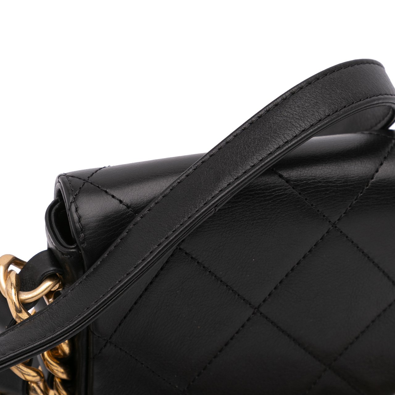 Chanel Mini Quilted Calfskin Framing Chain Flap Zwart