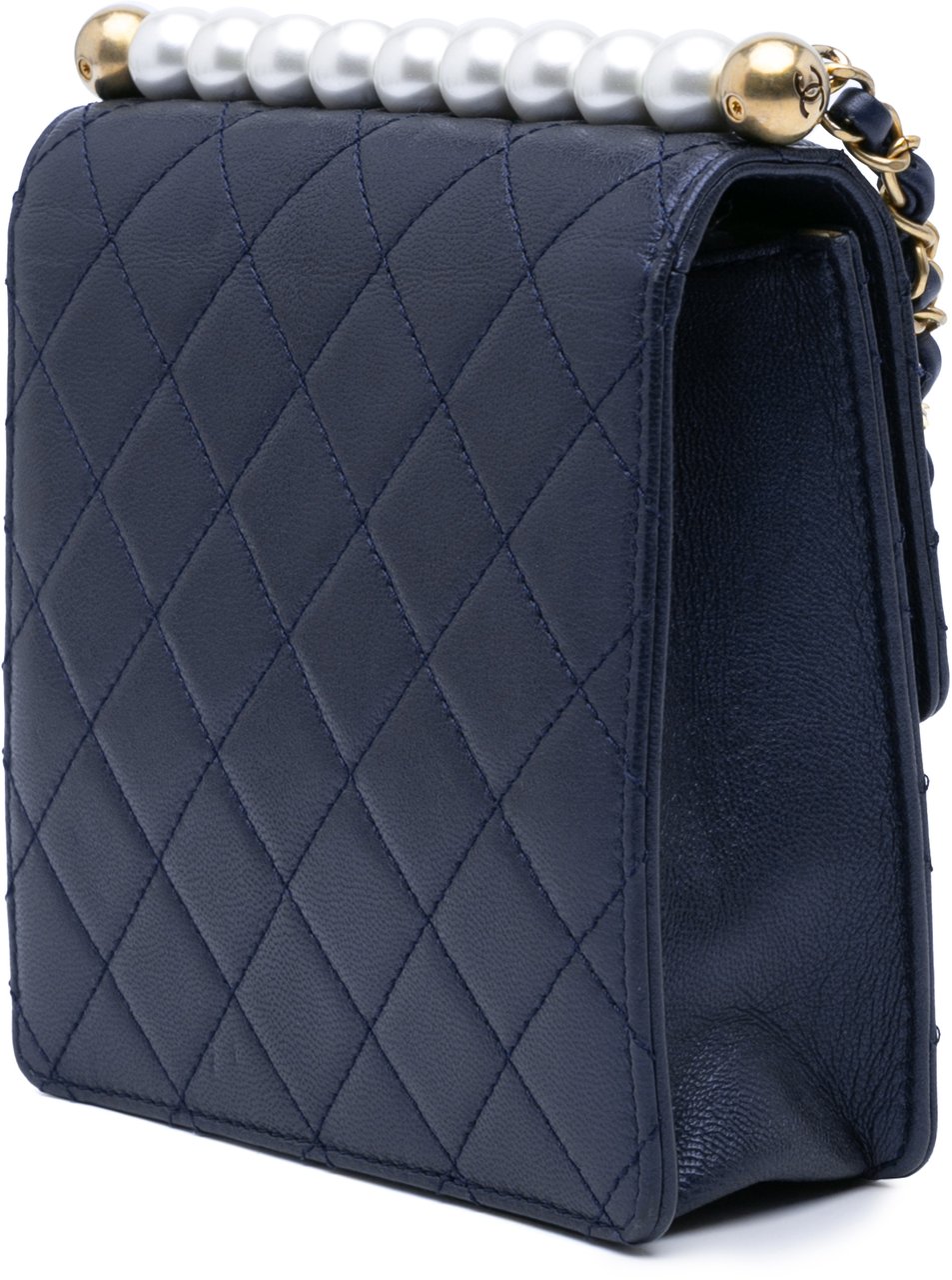 Chanel Small Lambskin Chic Pearls Flap Blauw