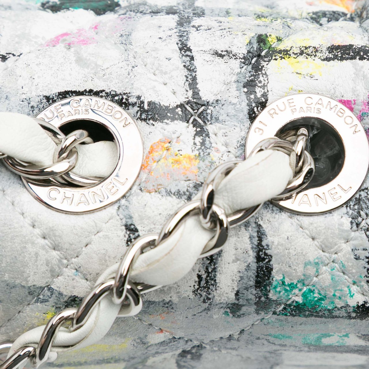 Chanel Medium Calfskin Hand Painted Graffiti Flap Wit