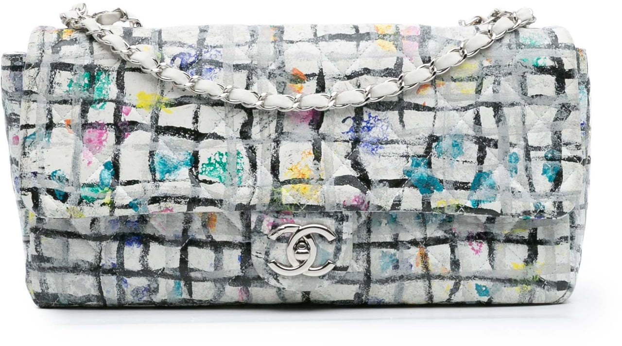 Chanel Medium Calfskin Hand Painted Graffiti Flap Wit