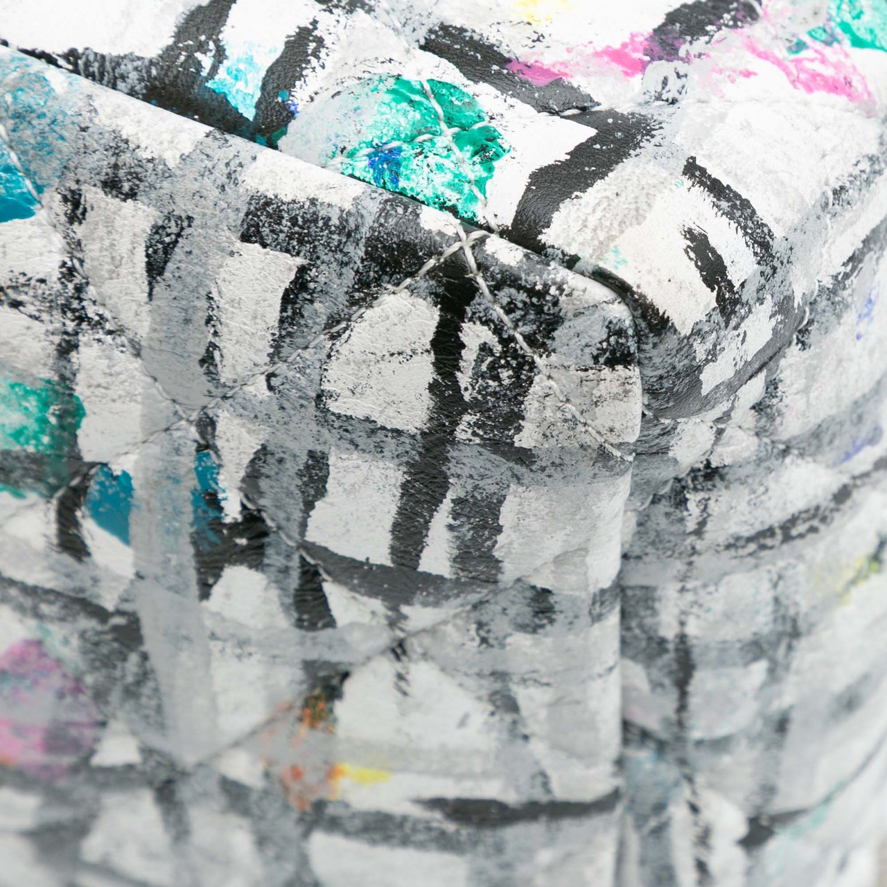 Chanel Medium Calfskin Hand Painted Graffiti Flap Wit