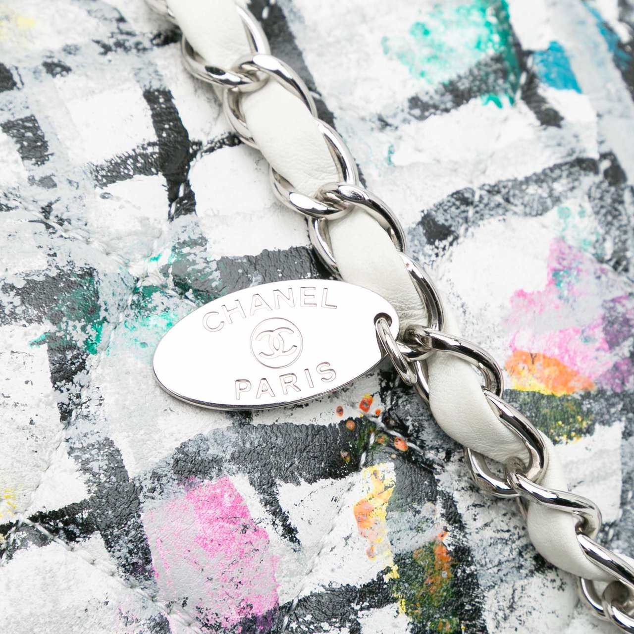 Chanel Medium Calfskin Hand Painted Graffiti Flap Wit