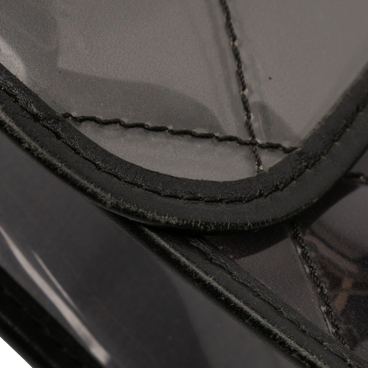 Chanel Stitched PVC and Calfskin Naked Flap Zwart