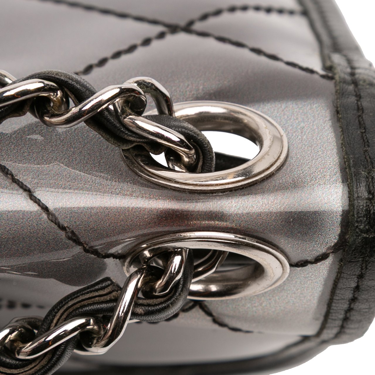 Chanel Stitched PVC and Calfskin Naked Flap Zwart