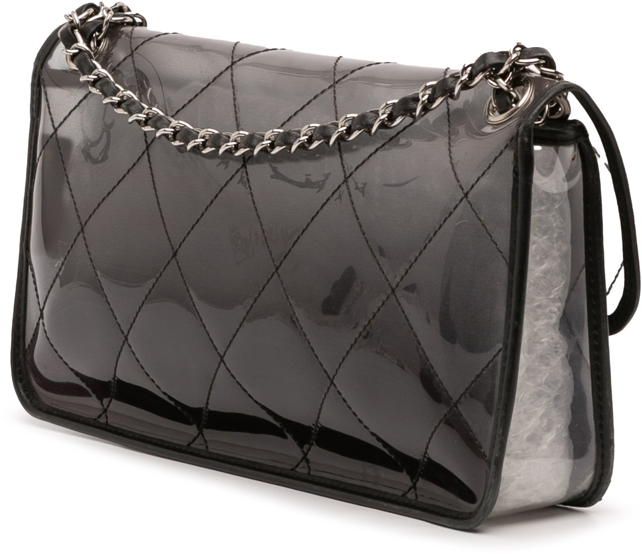 Chanel Stitched PVC and Calfskin Naked Flap Zwart