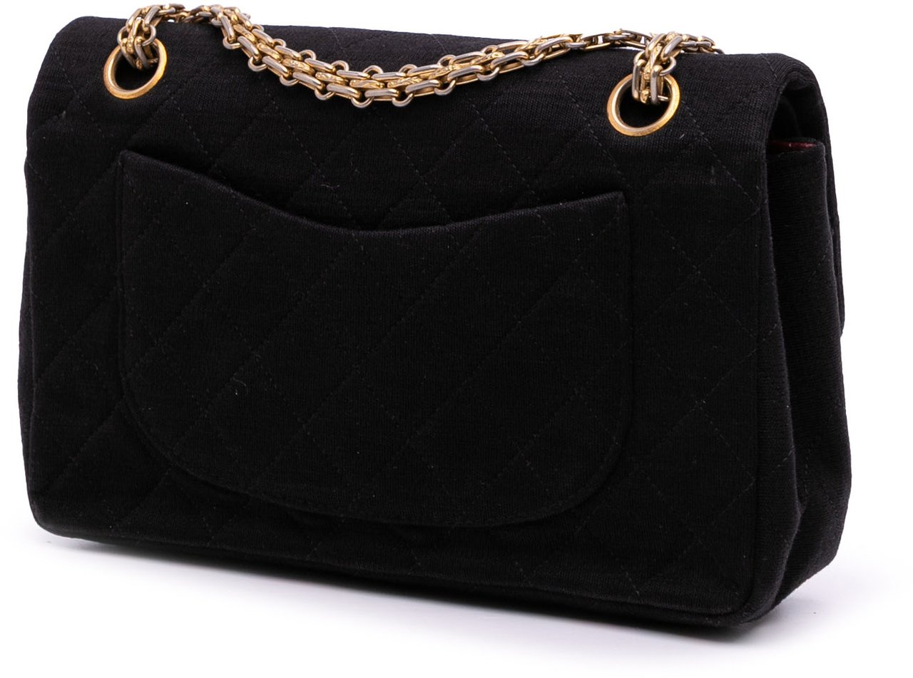 Chanel Small Classic Jersey Double Flap Zwart