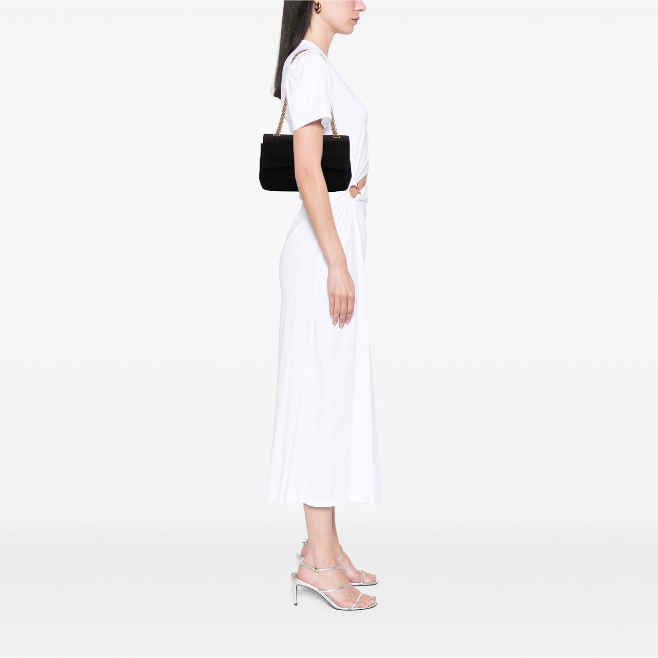 Chanel Small Classic Jersey Double Flap Zwart