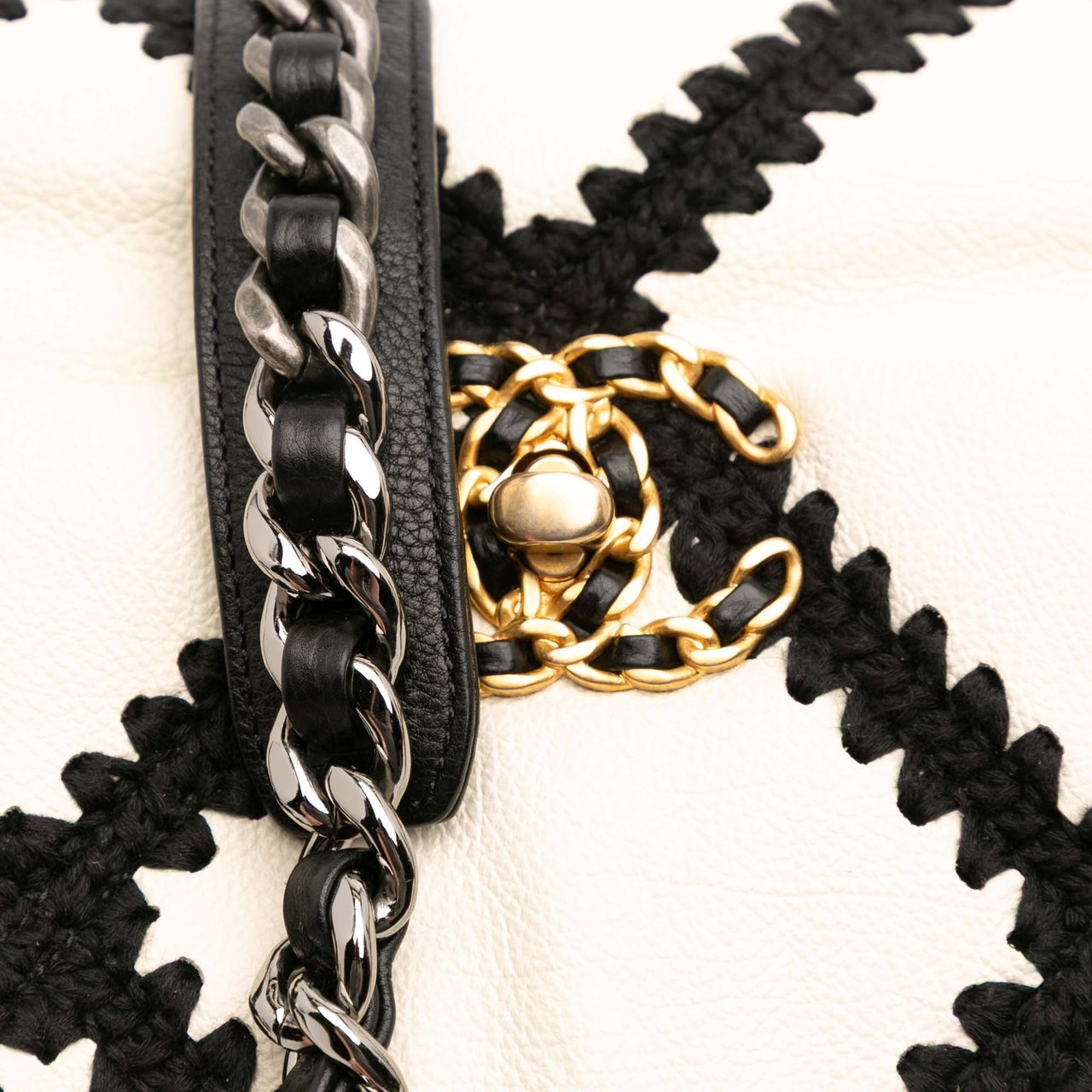Chanel Medium Crochet Calfskin 19 Flap Wit